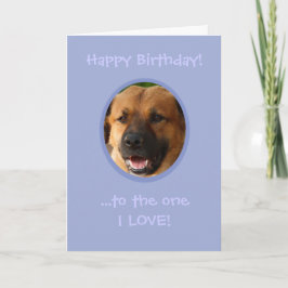 Tarjeta Cumpleaños gracioso de perro a dueño con amor