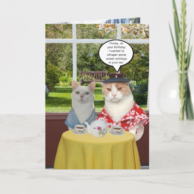 Tarjeta Cumpleaños gracioso de un gato personalizable para (Anverso)
