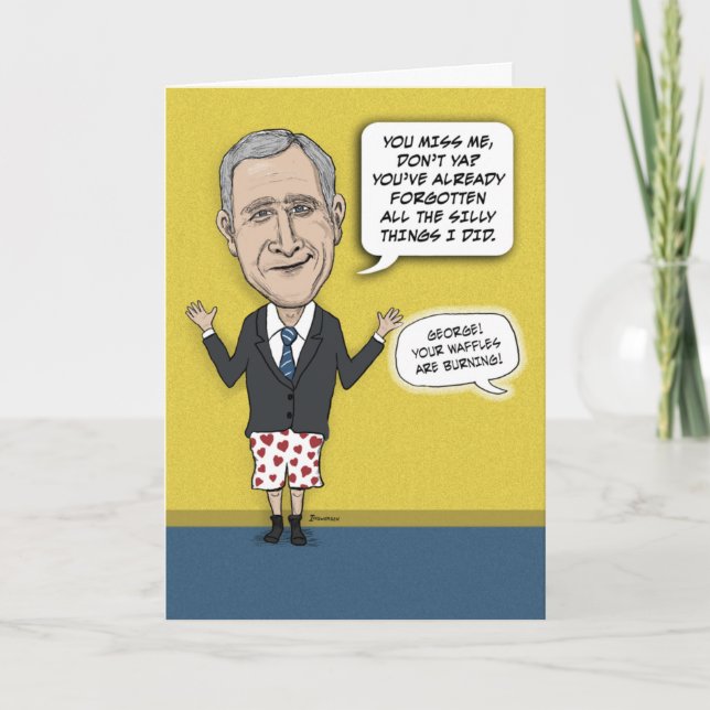 Tarjeta Cumpleaños gracioso: Desapareciendo a Bush (Anverso)