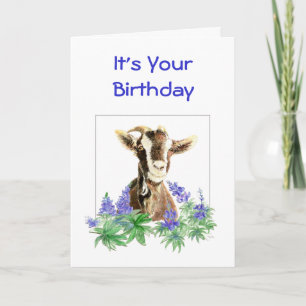 Tarjeta Cumpleaños gracioso, flores de viejo humor de cabr