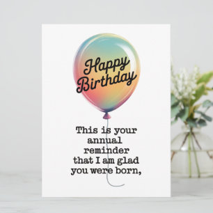 Tarjeta Cumpleaños Gracioso Me Alegro De Haber Nacido