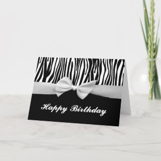 Tarjeta Cumpleaños gráfico de la raya de la cebra y de la