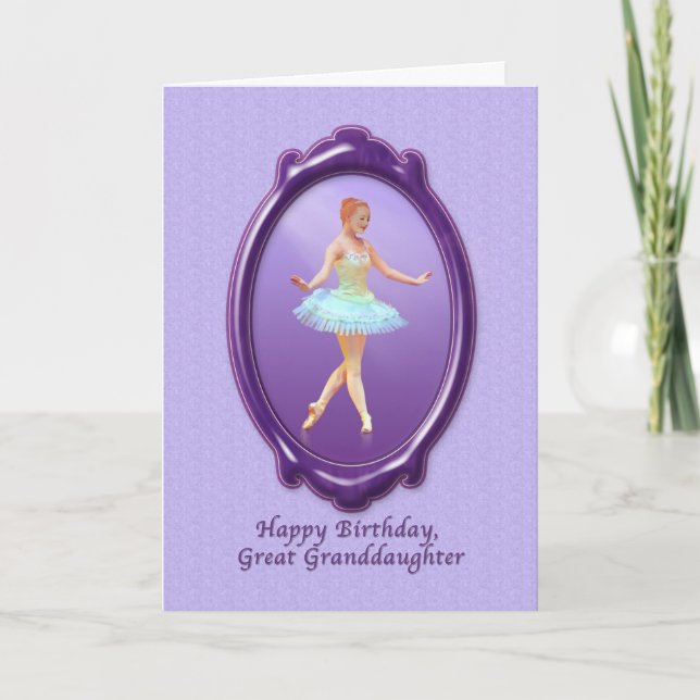 Tarjeta Cumpleaños, Gran Nieta Ballerina (Anverso)
