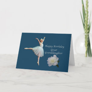 Tarjeta Cumpleaños, Gran Nieta, Ballerina en azul
