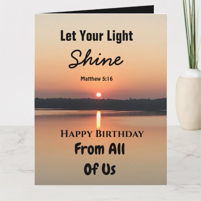 Tarjeta Cumpleaños Grande Que Tu Luz Brille Texto Escritur (Anverso)