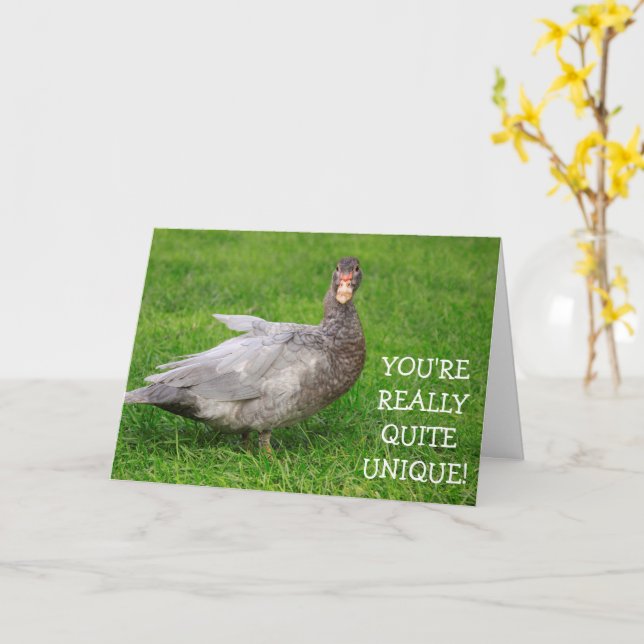 Tarjeta Cumpleaños Gray Goose Cute Flattery (flor amarilla)
