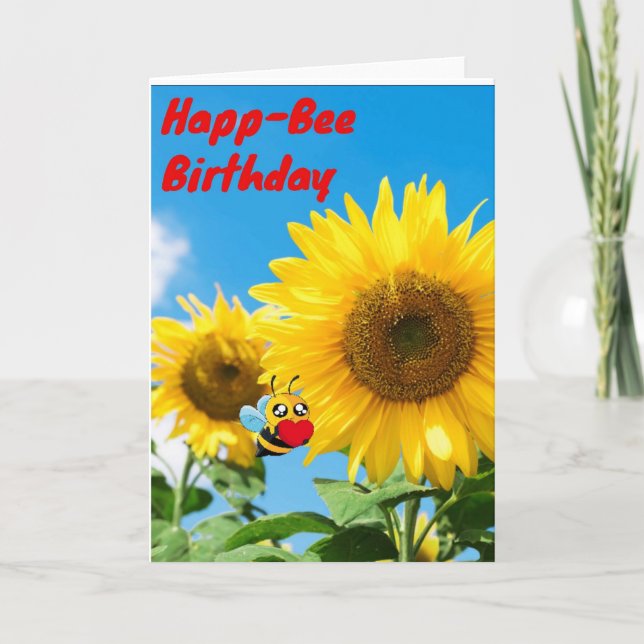 Tarjeta Cumpleaños Happ-Bee (Anverso)