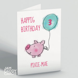 Tarjeta Cumpleaños HapPIG Cumpleaños personalizable