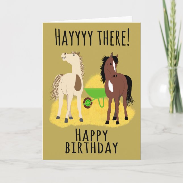 Tarjeta Cumpleaños Hayyy Allí Caballos (Anverso)