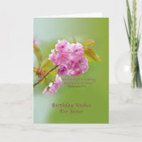 Cumpleaños, hermana, flores de cerezo, religión