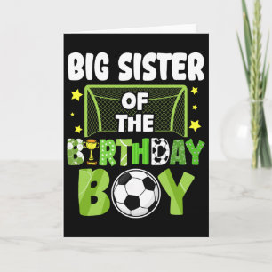 Tarjeta Cumpleaños Hermana Mayor Fútbol Fiesta Niño Partid