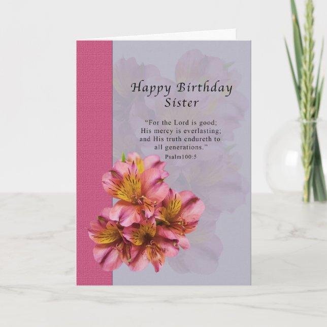 Tarjeta Cumpleaños, hermana, religiosa, flores del (Anverso)