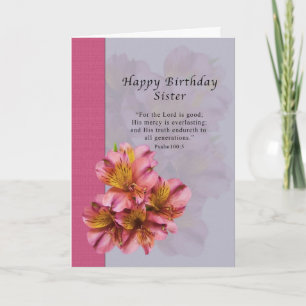 Tarjeta Cumpleaños, hermana, religiosa, flores del
