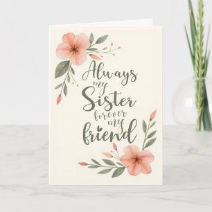 Tarjeta Cumpleaños Hermana Siempre Mi Hermana Amiga Para S
