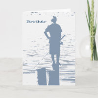 Cumpleaños, hermano, niño pescando de trompa.