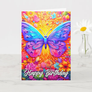 Tarjeta Cumpleaños Hermosa mariposa artística