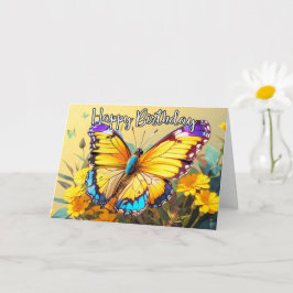 Tarjeta Cumpleaños | Hermosa mariposa Springtime