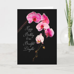 TARJETA CUMPLEAÑOS - HIJA - FUCHSIA ORCHIDS