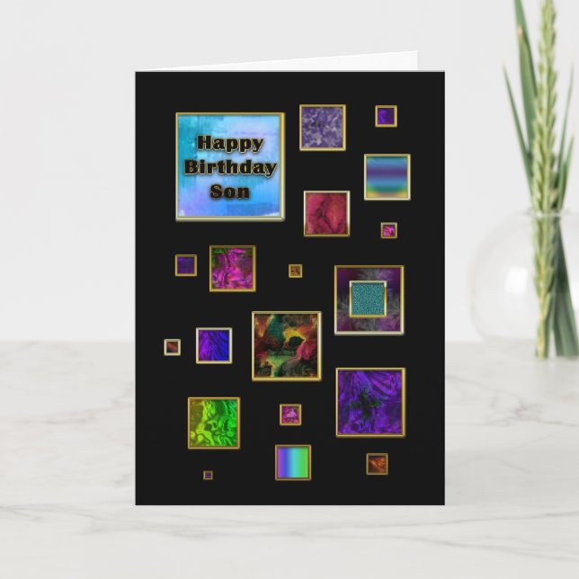 TARJETA CUMPLEAÑOS - HIJO - ABSTRACTO (Anverso)