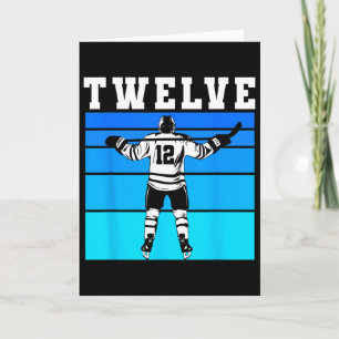 Tarjeta Cumpleaños Hockey Niño 12 Doce Cumpleaños Hockey H