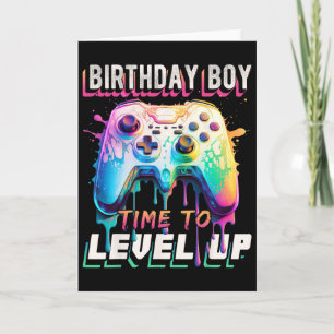 Tarjeta Cumpleaños Hora Del Niño Para Levantar Videojuego 