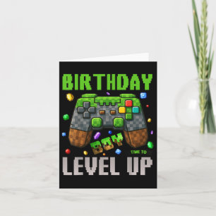 Tarjeta Cumpleaños Hora Del Niño Para Levantar Videojuego 