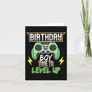 Tarjeta Cumpleaños Hora Del Niño Para Levantar Videojuego 