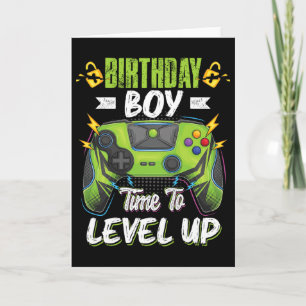 Tarjeta Cumpleaños Hora Del Niño Para Levantar Videojuego 
