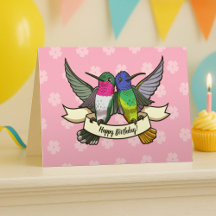 Cumpleaños! Hummingbirds Con Personalizado De Cint