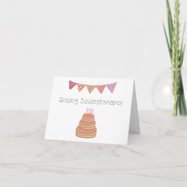 Tarjeta cumpleaños húngaro de Boldog születésnapot (Anverso)