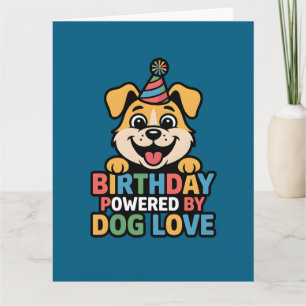 Tarjeta Cumpleaños impulsado por el amor de los perros Dis