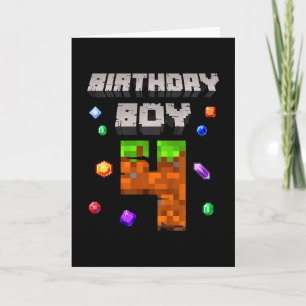 Tarjeta Cumpleaños infantil 4 Niño 4 Videojugador Número d