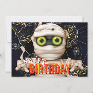 Tarjeta Cumpleaños infantil de Halloween monstruoso