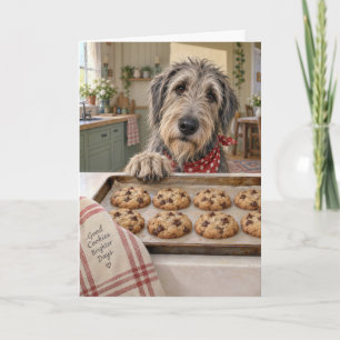 Tarjeta Cumpleaños Irish Wolfhound con Galletas