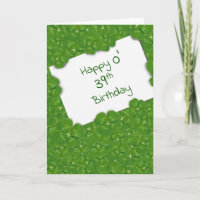 Cumpleaños irlandés 39 y tréboles
