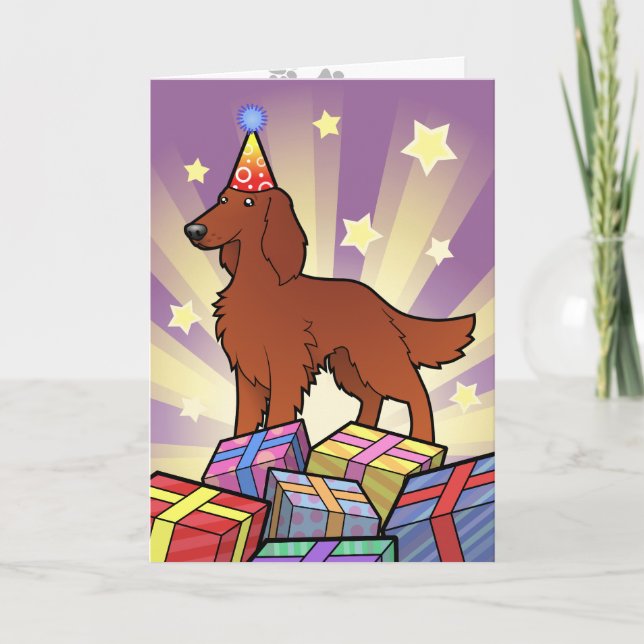 Tarjeta Cumpleaños irlandés / inglés / Gordon / R&W Setter (Anverso)