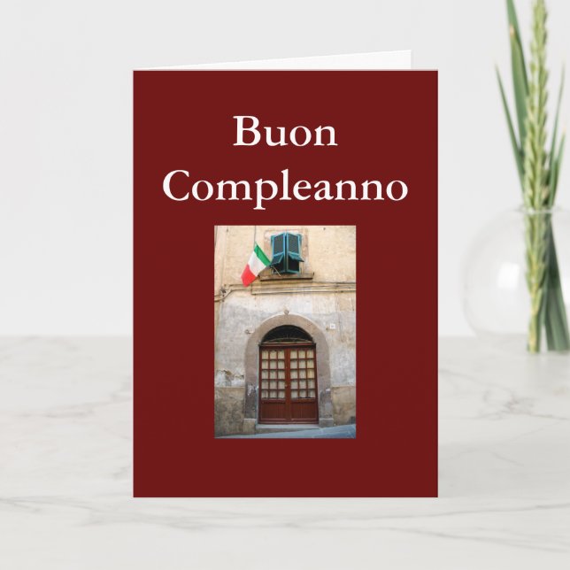 TARJETA CUMPLEAÑOS ITALIANO "BUON COMPLEANNO" (Anverso)