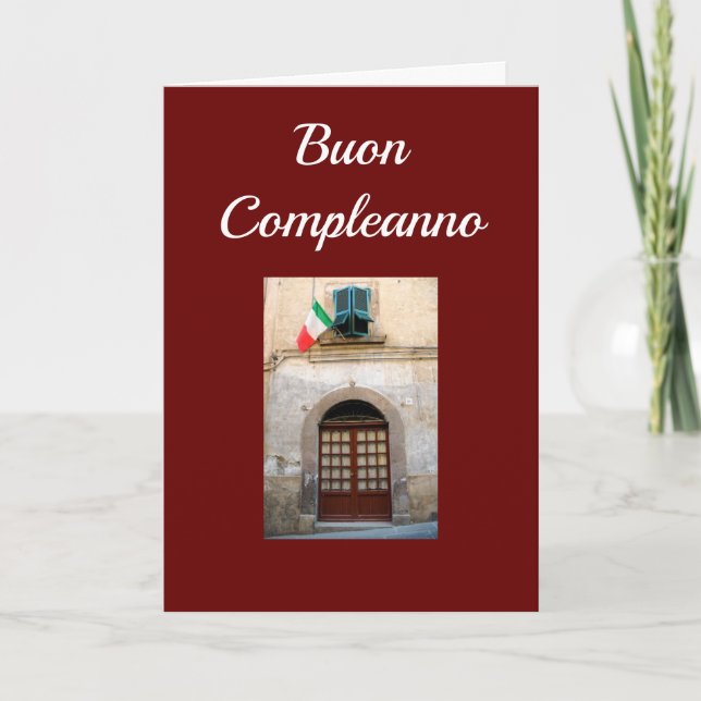 TARJETA CUMPLEAÑOS ITALIANO "BUON COMPLEANNO" (Anverso)