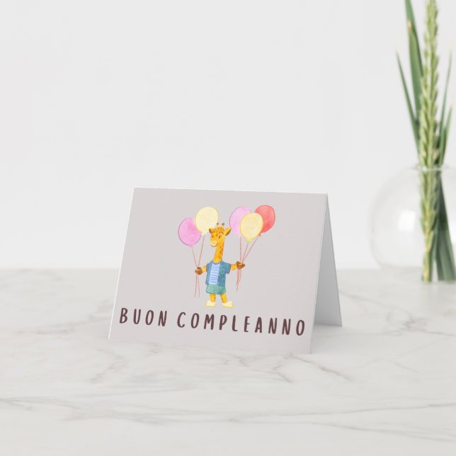 Tarjeta Cumpleaños Italiano Buon Compleanno (Anverso)