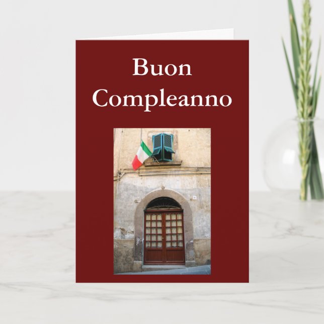 TARJETA CUMPLEAÑOS ITALIANO "BUON COMPLEANNO" (Anverso)