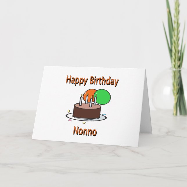 Tarjeta Cumpleaños italiano Desi del abuelo de Nonno del (Anverso)