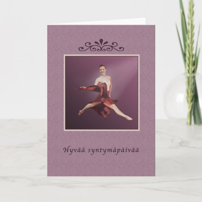 Tarjeta Cumpleaños, italiano, Hyvää syntymäpäivää, Balleri (Anverso)