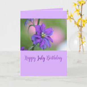 Tarjeta Cumpleaños Jueves Flor Mes de Nacimiento Púrpura L