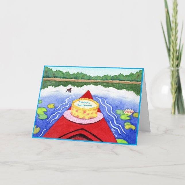 Tarjeta Cumpleaños Kayak (Anverso)