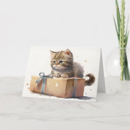 Tarjeta Cumpleaños Kitty en una caja