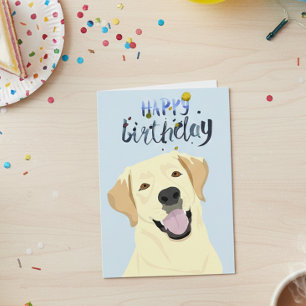Tarjeta Cumpleaños Labrador Lab Retriever Yellow
