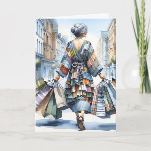 Tarjeta Cumpleaños Lady Shopper