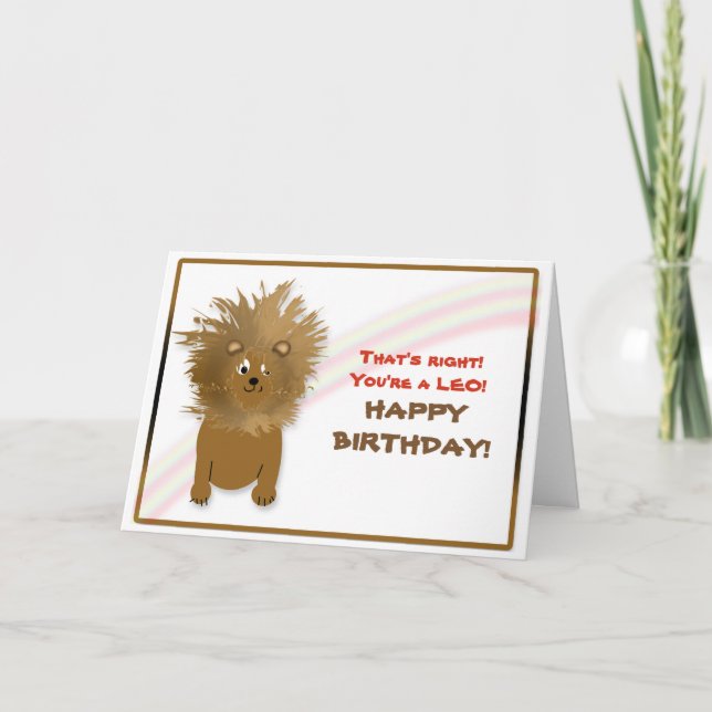 TARJETA CUMPLEAÑOS - LEO - LEÓN - HUMOR (Anverso)