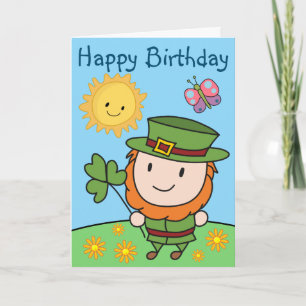 Tarjeta Cumpleaños Leprechaun