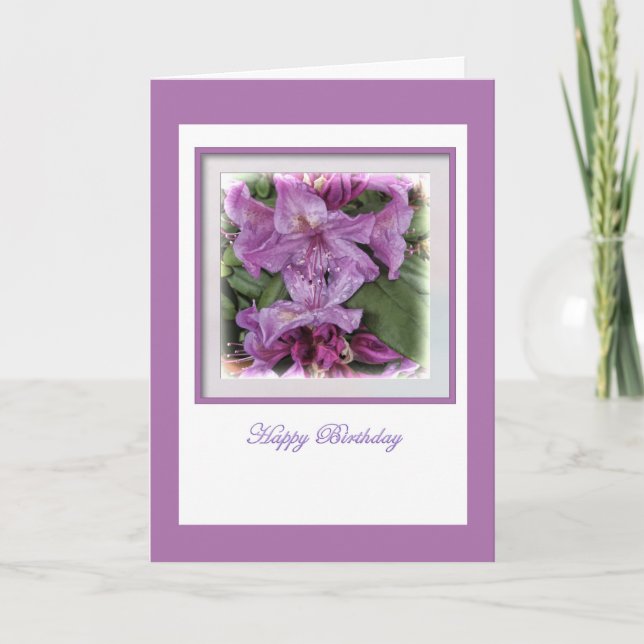 Tarjeta Cumpleaños Lilac Púrpura (Anverso)